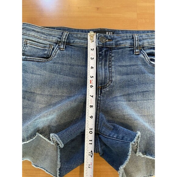 Kut From The Kloth Gidget Size 14 Fray Mid Rise Denim Short Summer Beachy Boho - Picture 10 of 11